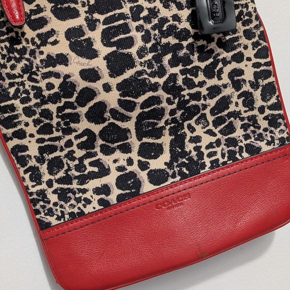 Coach Red and Black Leopard Print Crossbody Bag - Picture 2 of 5